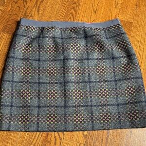 Boden Gray and Pink Plaid Mini Skirt